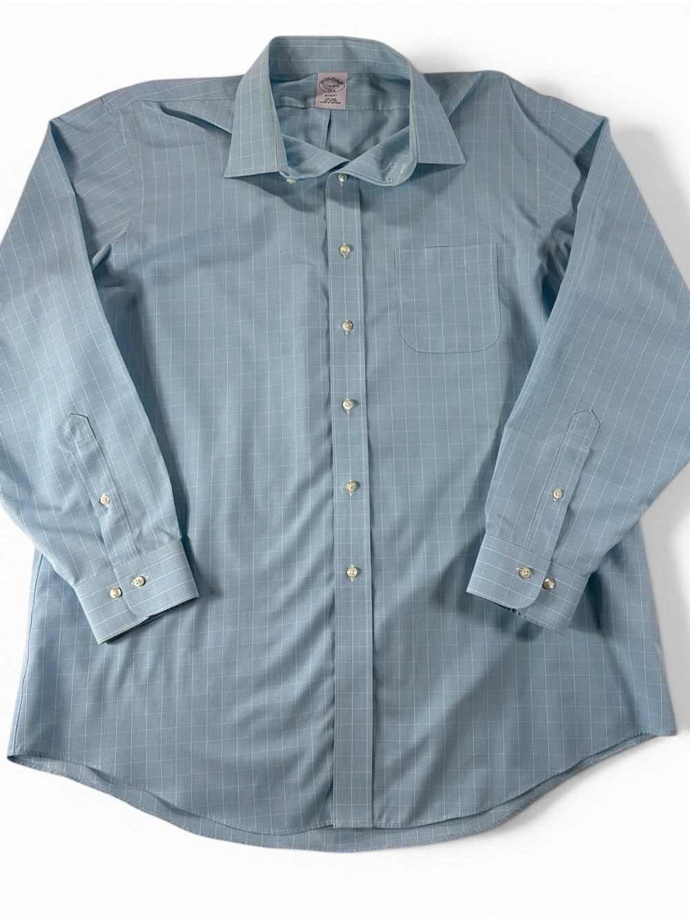 Brooks Brothers Slate Blue Windowpane Dress Shirt